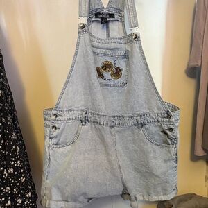 Hot Topic Light Blue Denim Overalls